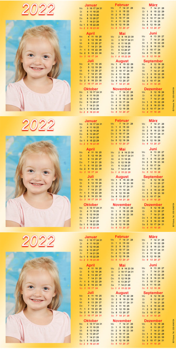 Wandkalender gelb