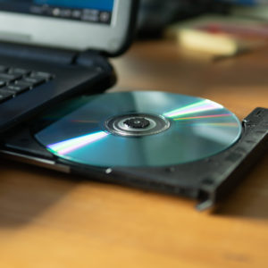 CD in the laptop cd/dvd drive