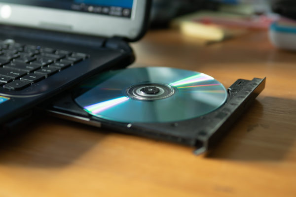 CD in the laptop cd/dvd drive